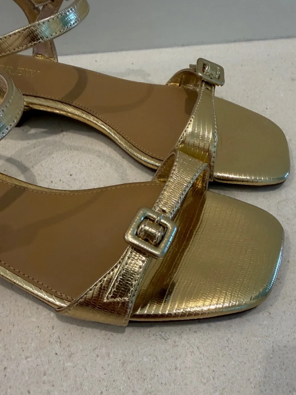 Gold Ankle-Strap Sandals - NEW!! - Picture 5 of 9